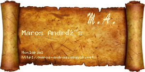 Maros András névjegykártya